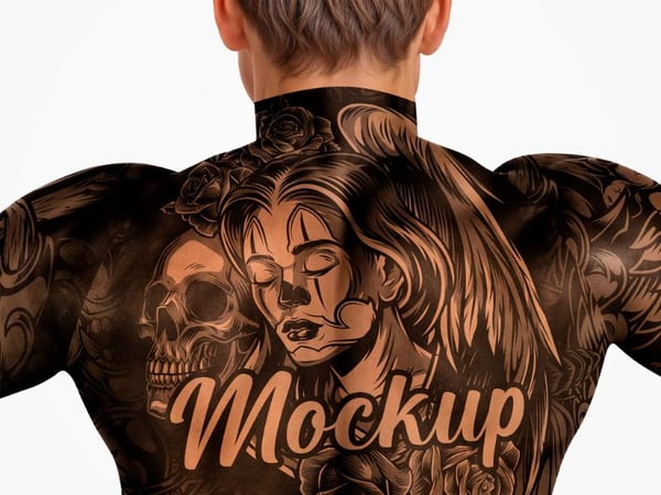 TATUAGEM MOCKUP COSTAS HOMEM