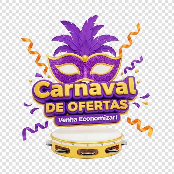 SELO 3D CARNAVAL DE OFERTAS VENHA ECONOMIZAR 01