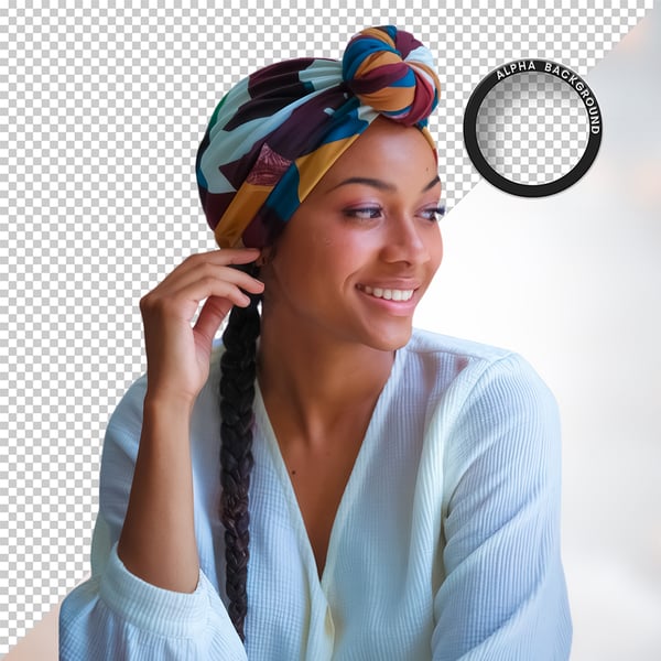 MULHER NEGRA AFRO ELEMENTO PSD PNG