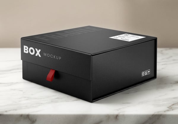 CAIXA PSD EDITÁVEL MOCKUP