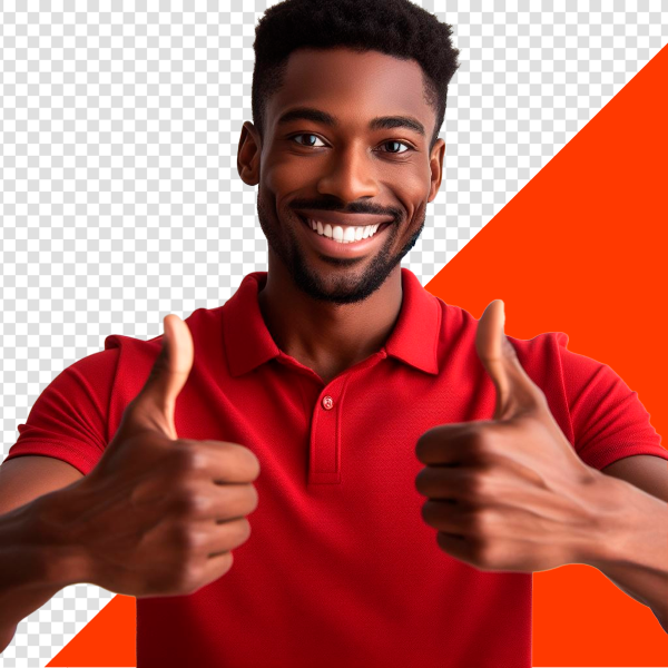 JOVEM FAZENDO SINAL DE JOINHA