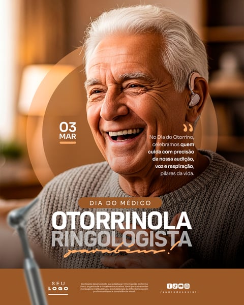 DIA DO MÉDICO OTORRINOLARINGOLOGISTA 3 DE MARÇO SOCIAL MEDIA PSD EDITÁVEL 3
