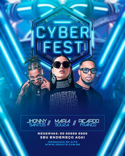 FLYERS PARA EVENTOS CYBER FEST FEED