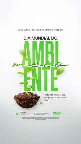 05 DE JUNHO - DIA MUNDIAL DO MEIO AMBIENTE SOCIAL MEDIA PSD EDITÁVEL