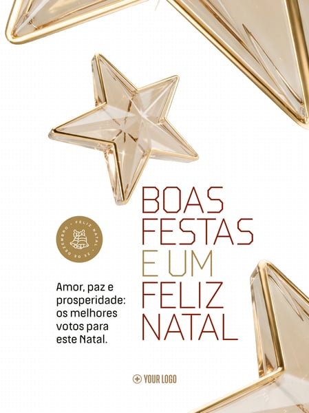 BOAS FESTAS ESTRELA DOURADA SOCIAL MEDIA FLYER PSD EDITÁVEL
