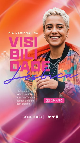 STORY DIA NACIONAL DA VISIBILIDADE LÉSBICA 29 DE AGOSTO SOCIAL MEDIA PSD EDITÁVEL 02