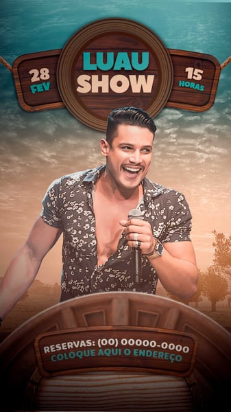 FLYER EVENTO SERTANEJO LUAU SHOW STORIES