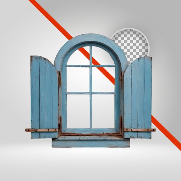 JANELA DE MADEIRA 3D , AZUL PARA SÃO JOÃO, FESTA JUNINA, SERTANEJO, ARCO, FUNDO TRANSPARENTE, ELEMENTO PNG 3D, SHOW