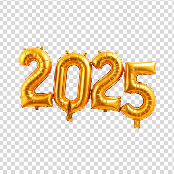 ANO NOVO 2025 ELEMENTO 3D PNG