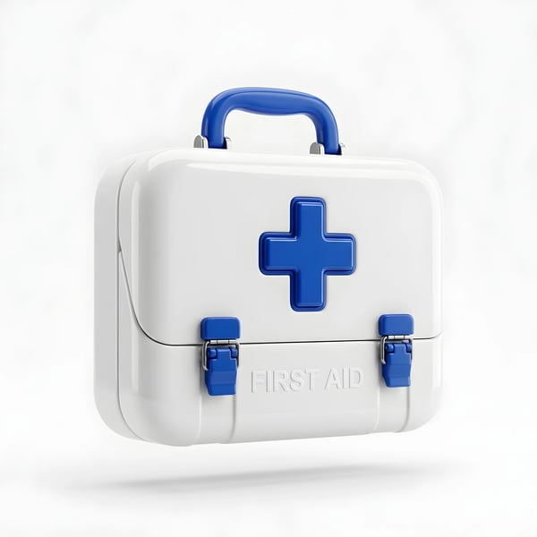 WHITE FIRST AID MEDICAL KIT CASE
