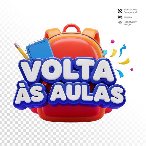 SELO 3D CAMPANHA PUBLICITARIA ESCOLAS VOLTA AULAS3