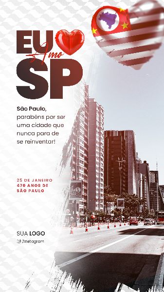 SOCIAL MEDIA ANIVERSÁRIO SÃO PAULO - PARABÉNS SAMPA