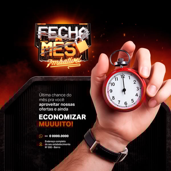 CDD SELO 3D FECHA MES IMBATIVEL COM OFERTAS SOCIAL MEDIA PSD 3