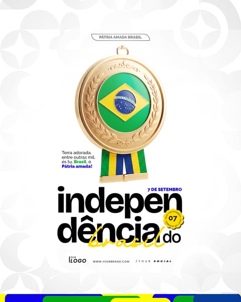 7 de Setembro INDEPENDÊNCIA DO BRASIL SOCIAL MEDIA FLYER PSD EDITÁVEL