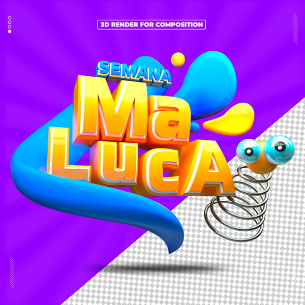 SELO 3D SEMANA MALUCA PARA COMPOSIÇÃO