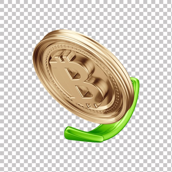 GUB ASSET 3D DE CRIPTOMOEDAS BITCOIN SIMBOLIZANDO ALTA COM FUNDO ISOLADO.JPG (3)