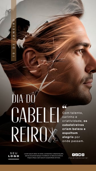 DIA DO CABELEIREIRO 19 DE JANEIRO STORY SOCIAL MEDIA PSD EDITÁVEL 5
