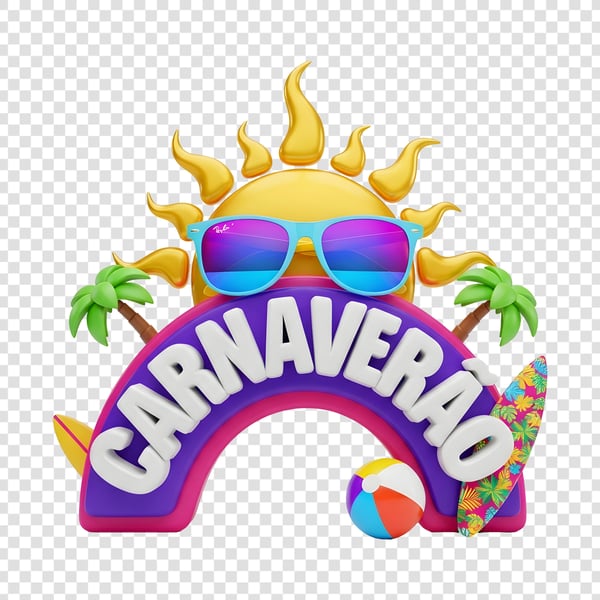 SELO 3D CARNAVAL COM SOL 3D E RAYBAN CARNAVERÃO 16