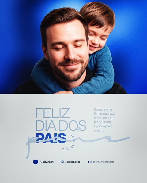 DIA DOS PAIS 10 DE AGOSTO SOCIAL MEDIA PSD EDITÁVEL
