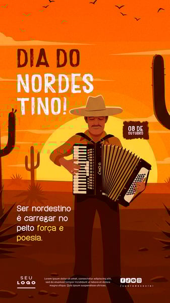 DIA DO NORDESTINO 08 DE OUTUBRO STORY SOCIAL MEDIA PSD EDITÁVEL 1