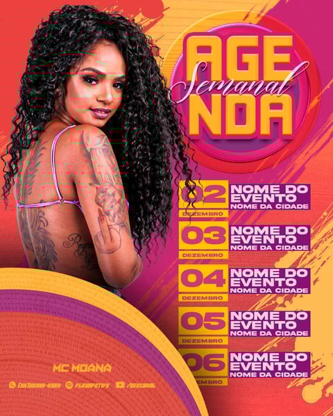 FLYER ARTISTA AGENDA DE SHOWS SEMANAL FEED