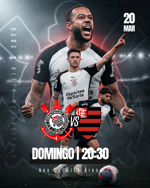 FLYER ESPORTIVO FUTEBOL BRASILEIRÃO CORINTHIANS VS FLAMENGO
