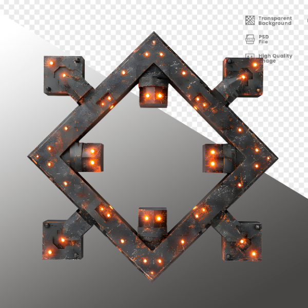 ELEMENTE DE FERRO COM LUZ - ELEMENTO 3D PARA COMPOSIÇÃO - IRON