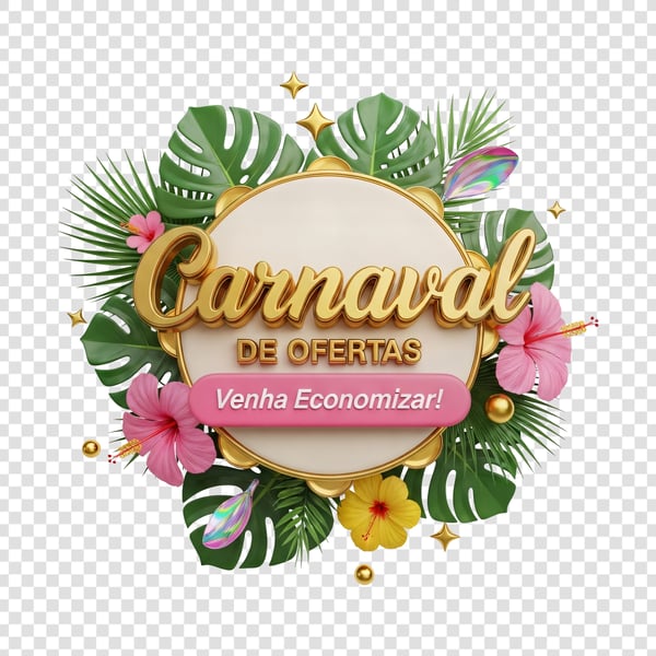SELO 3D CARNAVAL DE OFERTAS VENHA ECONOMIZAR 06