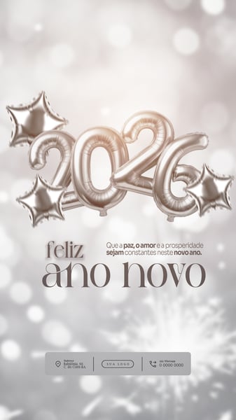 FLYER FELIZ ANO NOVO 2026 PSD EDITÁVEL