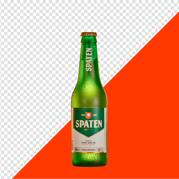 GARRAFA LONG NECK CERVEJA SPATEN PNG TRANSPARENTE SEM FUNDO