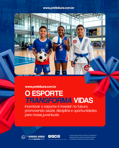 INCENTIVO ESPORTE E JUVENTUDE PREFEITURA SOCIAL MEDIA PSD EDITÁVEL