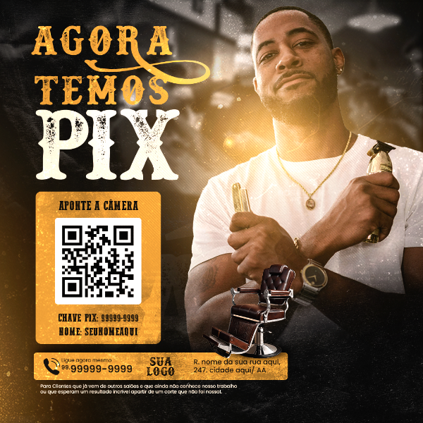 BARBEARIA SOCIAL MEDIA POST - AGORA ACEITAMOS PIX COMO FORMA DE PAGAMENTO