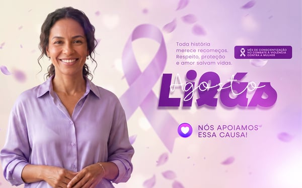 AGOSTO LILÁS MÊS DE CONSCIENTIZAÇÃO NO COMBATE À VIOLÊNCIA CONTRA A MULHER SOCIAL MEDIA PSD EDITÁVEL - ARTBOARD 9