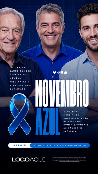 PREVENÇÃO CÂNCER DE PRÓSTATA SOCIAL MEDIA FLYER PSD EDITÁVEL STORY