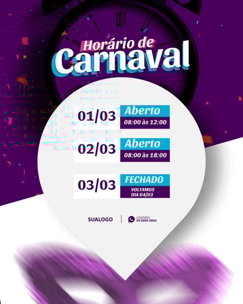YAN SOCIAL MEDIA AVISO DE CARNAVAL HORÁRIO ESPECIAL 2