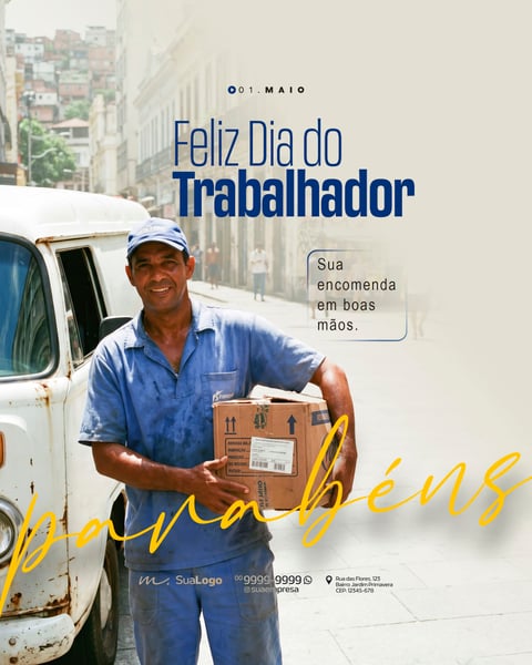 FELIZ DIA DO TRABALHADOR 01 DE MAIO PROFISSÕES SOCIAL MEDIA PSD EDITÁVEL 10