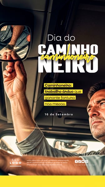 DIA DO CAMINHONEIRO 16 DE SETEMBRO SOCIAL MEDIA PSD EDITÁVEL STORY 14