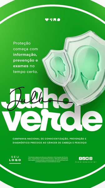 JULHO VERDE CAMPANHA PREVENÇÃO E DIAGNÓSTICO CÂNCER DE CABEÇA E PESCOÇO STORY SOCIAL MEDIA PSD EDITÁVEL 7