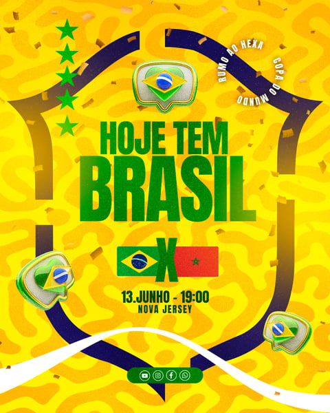 Post Instagram Copa do Mundo Brasil PSD Editável