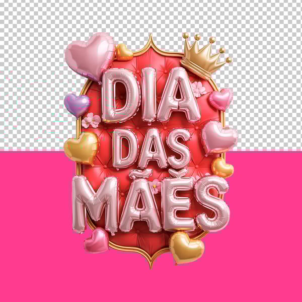 MMW SELO 3D DIA DAS MÃES - PSD EDITÁVEL