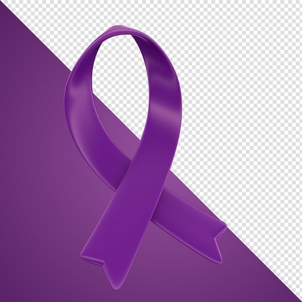 ELEMENTO 3D FEVEREIRO ROXO LAÇO PNG