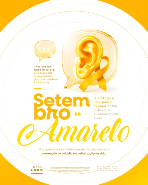 SETEMBRO AMARELO CAMPANHA NACIONAL DE CONSCIENTIZAÇÃO SOBRE A PREVENÇÃO DO SUICÍDIO E A VALORIZAÇÃO DA VIDA SOCIAL MEDIA PSD EDITÁVEL 3