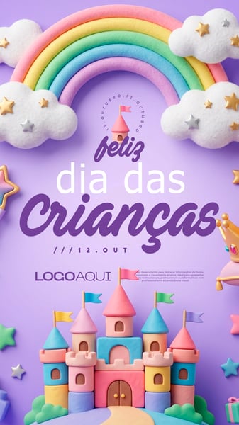 DIA DAS CRIANÇAS CASTELO MÁGICO SOCIAL MEDIA FLYER PSD EDITÁVEL STORY