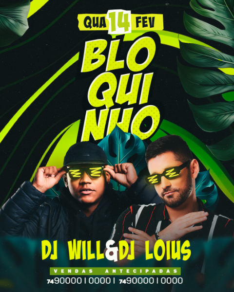 FLYER EVENTO CARNAVAL BLOQUINHO FEED PSD EDITÁVEL