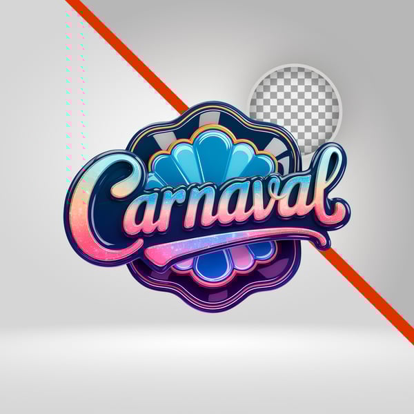SELO 3D CARNAVAL, TEXTO 3D, LOGOTIPO PARA BLOCO, FOLIA, FLYERS PNG TRANSPARENTE