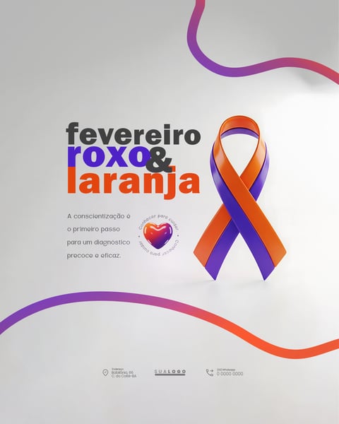 FEVEREIRO ROXO E LARANJA SOCIAL MEDIA PSD EDITÁVEL 2