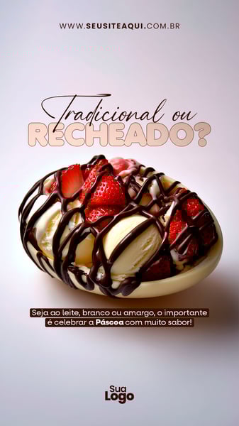 Story Feliz Páscoa, Coelhinho, Chocolate - Social Media