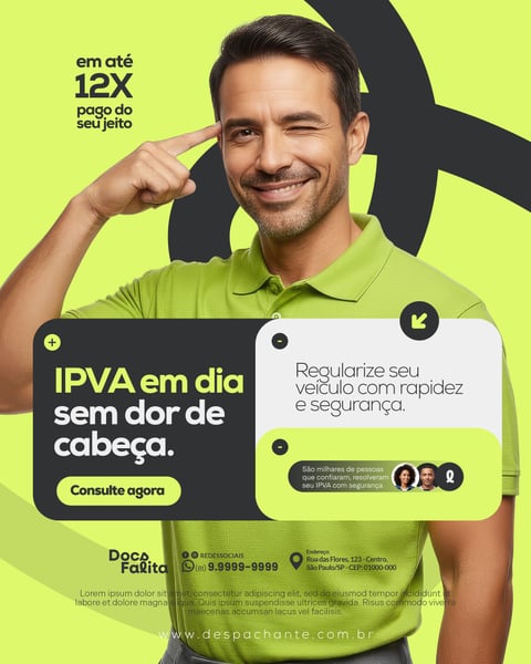 IPVA Despachante Veicular Social Media PSD Editável