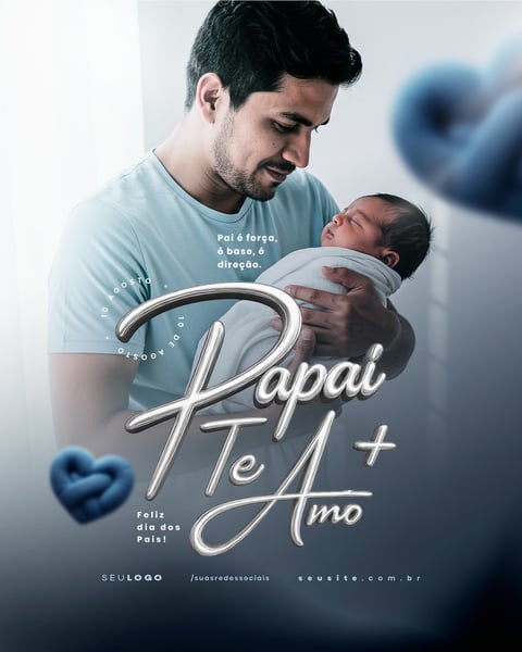 DIA DOS PAIS 10 DE AGOSTO SOCIAL MEDIA PSD EDITÁVEL 1