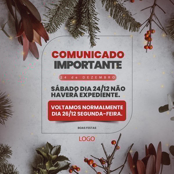 POST COMUNICADO IMPORTANTE NATAL FUNCIONAMENTO FEED